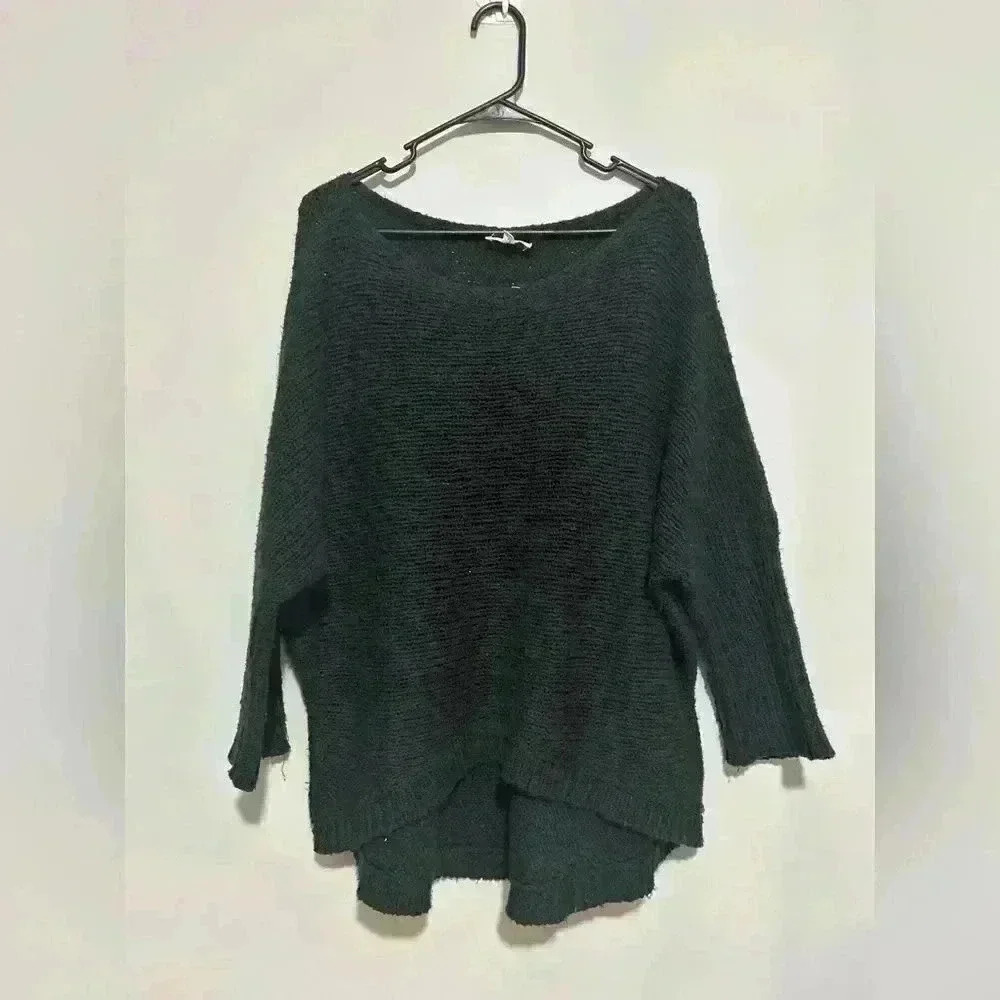 Eileen Fisher Womens Knit Black Sweater Size M 100% Organic Cotton
